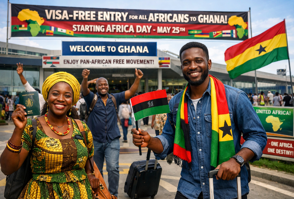 Ghana announces visa-free entry for Africans starting Africa Day, advancing Pan-African free movement and regional integration.