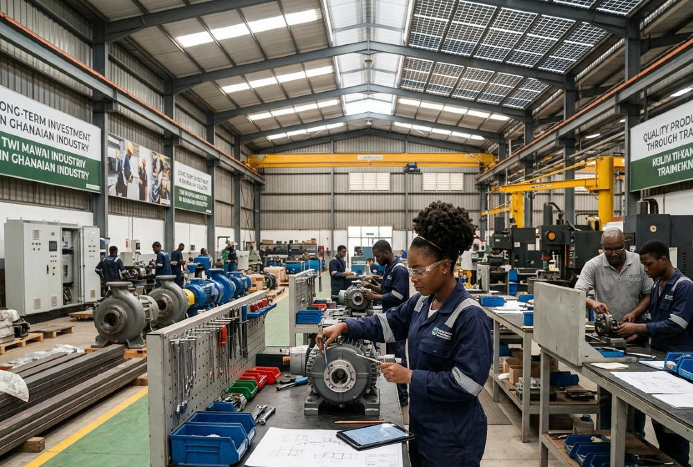 African manufacturing facility and industrial production requiring patient capital aligned to long-term building and capability development.