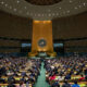 UN General Assembly vote on trans-Atlantic slave trade reparations resolution.