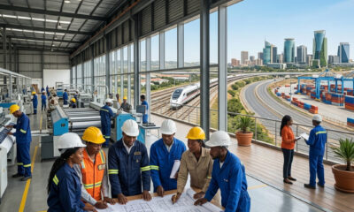 Africa economic transformation concept showing African industrialization, value chains, infrastructure development, capital mobilization, and the shift from commodity dependence to structured prosperity by design.