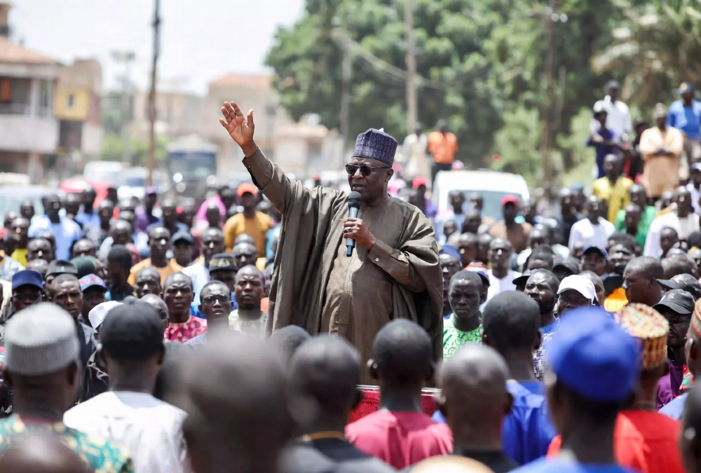 African leadership accountability: a leader addresses a crowd at a political rally, symbolizing the dangerous gap between performative leadership and genuine institutional governance in Africa.
