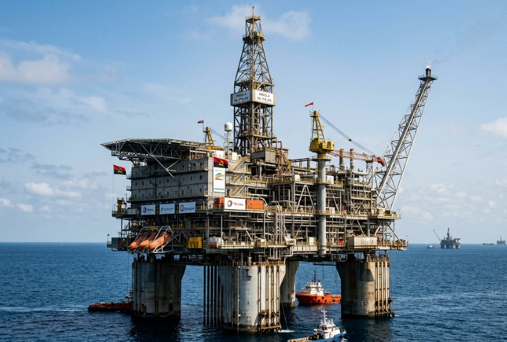 Deepwater offshore oil platform in Angola's mature production fields attracting global energy majors due to lower above-ground risk
