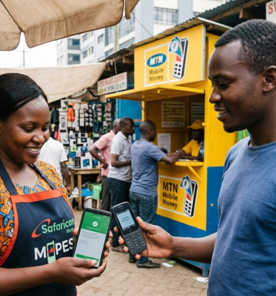 Mobile money and digital payment adoption in Africa, showcasing fintech innovation led by companies like Safaricom and MTN driving financial inclusion across sub-Saharan Africa.