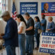 Diverse voters at polling station highlighting Black candidates succeeding without majority-Black electorates