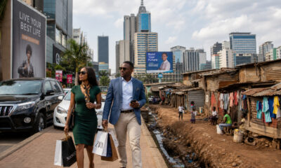 Illustration of Africa’s emerging middle class highlighting urban consumption, economic fragility, and structural inequality