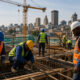 South African construction workers on a building site, representing the emerging contractor sector the SEDFA R300 million Construction Fund aims to support amid growing global calls for digital modernization in infrastructure development.
