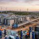 African AI infrastructure development concept showing data centers, power grids, and engineers building artificial intelligence systems across Africa, symbolizing digital transformation, data sovereignty, and economic independence.