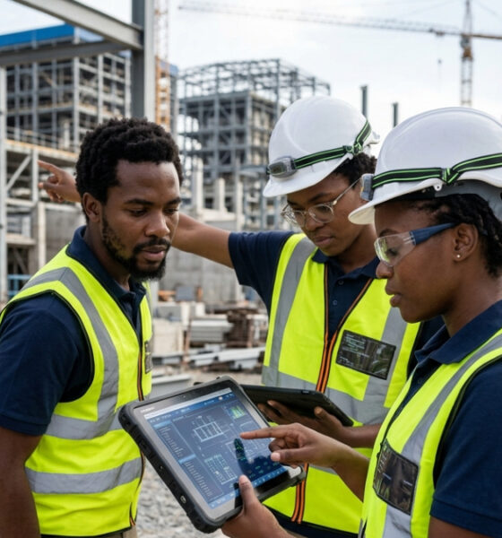 African engineers and developers building industrial infrastructure representing brainpower arbitrage investment opportunity