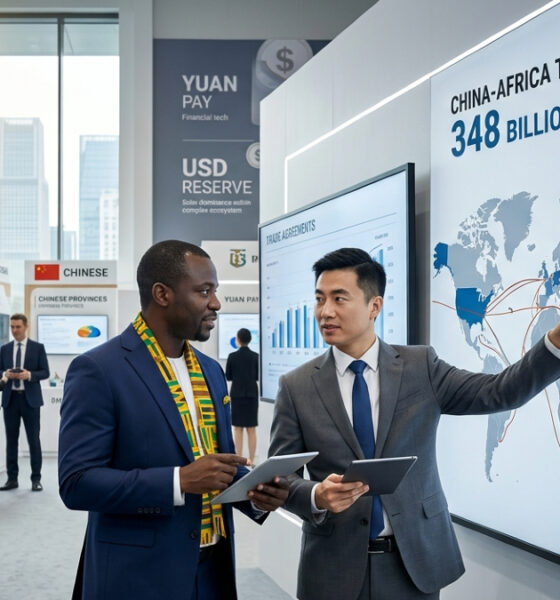 China-Africa trade growth showing $348 billion economic ties, highlighting rising yuan usage, global trade flows, and continued U.S. dollar dominance in a shifting multipolar economic order