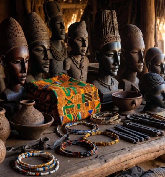 Traditional African artifacts representing the need to preserve African cultural continuity beyond mere decorative performance.