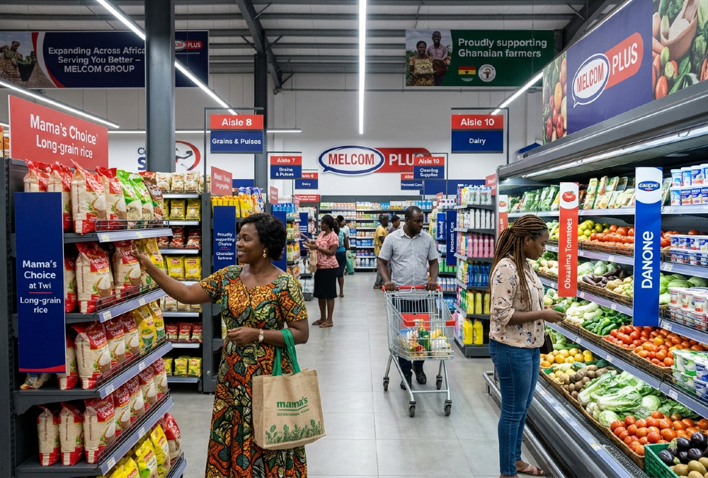 Shoppers in a modern African supermarket, highlighting the expansion of the largest retail chains in Africa.