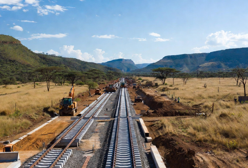 Standard Gauge Railway construction Naivasha to Kampala Uganda, reducing Mombasa transit time from 7 days to 24 hours, $2.2 billion Yapi Merkezi contract 2026