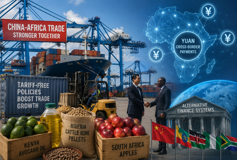 China-Africa trade growth drives yuan adoption as Chinese ports receive African exports under new tariff-free policies, boosting cross-border payments and alternative global finance systems
