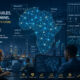 African AI model development concept showing data networks, local languages (Kiswahili, Yoruba, Hausa, Amharic, Zulu,), and digital infrastructure across Africa, highlighting AI sovereignty, regional datasets, and technology-driven economic growth
