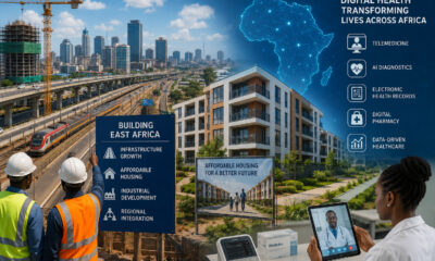 East Africa urban construction boom and digital health innovation, highlighting Kenya infrastructure growth, housing development, and technology-driven healthcare transformation across Africa