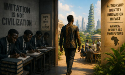 Africa's imitation trap stunts civilizational maturity — arguing that genuine progress demands authorship, not mimicry of borrowed Western forms..