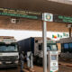 Digital trade infrastructure in West Africa showing interconnected customs systems and border crossing technology along the Abidjan-Lagos Corridor