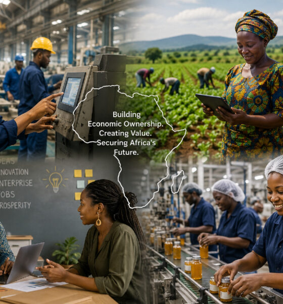 African entrepreneurs, farmers, and workers building economic ownership through local industries, innovation, and value creation across the continent