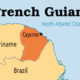 Map showing French Guiana's location as the eighth associate member of the Caribbean Community (CARICOM).
