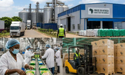 Industrial growth in Africa with manufacturing, processing, and packaging facilities