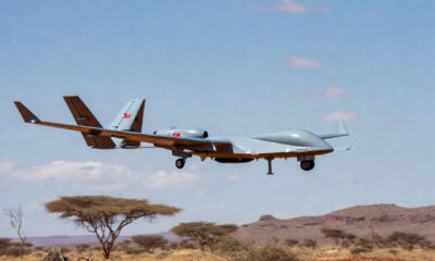 Turkish-made Bayraktar TB2 drone - advanced defense technology increasingly deployed by Sahel military governments