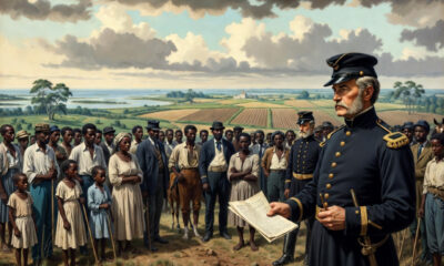 Reparations for slavery history: Union General Sherman's Special Field Order No. 15 promising "40 acres and a mule" to freed African American families in 1865.
