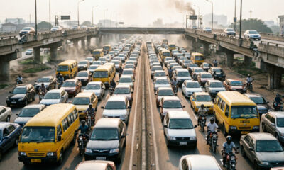 Traffic congestion on Lagos highway illustrating the disconnected infrastructure that creates Africa's serendipity tax and limits economic collisions