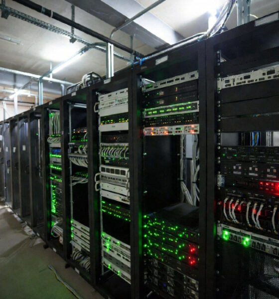 Server racks in African data center providing digital infrastructure for fintech, AI, and cloud computing services