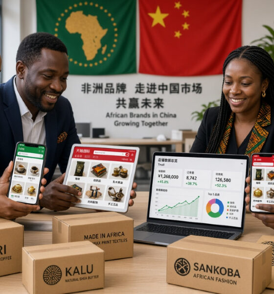 African brands utilizing Chinese digital platforms like WeChat and Tmall for entry into the Chinese market and e-commerce growth.