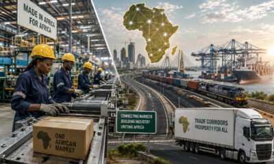 African factories and trade corridors symbolizing the industrial path toward a United States of Africa