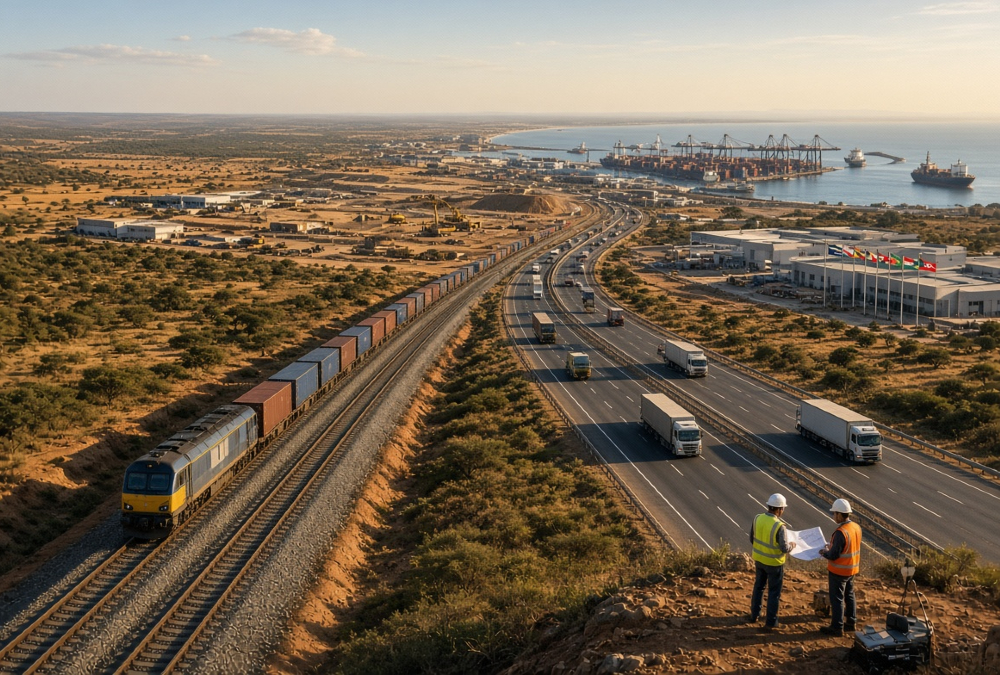 African regional infrastructure connecting landlocked economies to global markets, highlighting how transport networks and investor confidence drive foreign investment.