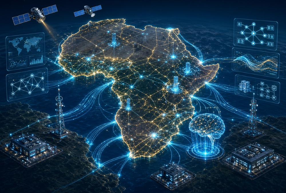 Africa data governance architecture showing digital infrastructure, AI systems, and evidence frameworks shaping the continent's technological future
