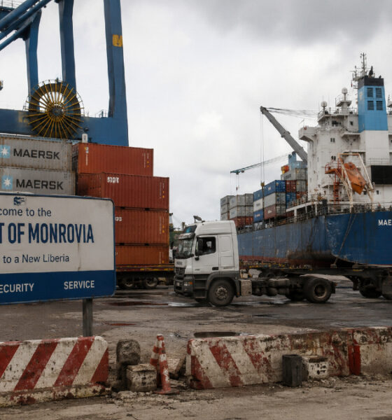 Cargo containers at the Freeport of Monrovia, where port capacity constrains AfCFTA trade