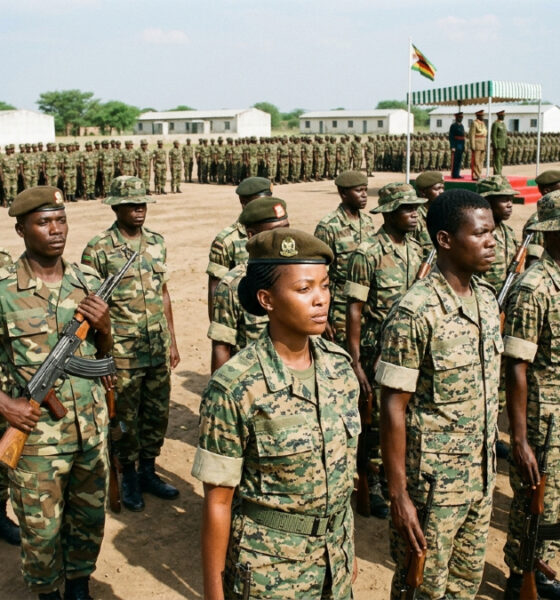 African soldiers in formation during a military review, representing the continent's frequent command reshuffles and the tension between professionalism and presidential loyalty