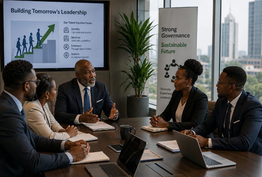 African board chair governance cultivating diverse executive talent and resilient leadership pipelines for future growth.