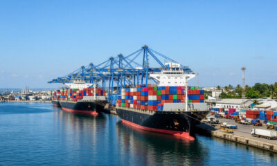 Container ships docked at Dar es Salaam port in Tanzania, East Africa's growing export gateway and logistics hub
