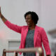 Angie Nixon, Florida state representative and Democratic Socialists of America member, celebrates her upset win in the Florida Democratic US Senate primary over Alexander Vindman.