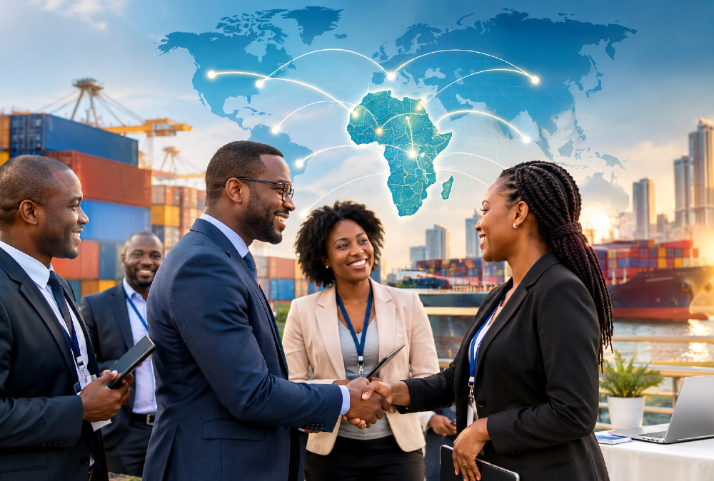 African diaspora professionals connecting global trade networks to boost Africa's economic development and cross-border investment.