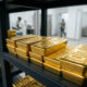 Gold bars at Burkina Faso's new gold refinery in Ouagadougou