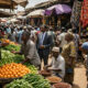 Nigerian open market showing coexistence of wealthy executives and daily wage earners shopping side by side