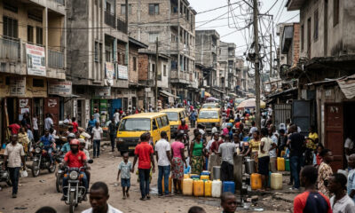 Overcrowded neighborhood in Kinshasa, DRC, where outdated population data makes it impossible to plan clinics, roads, and water systems for residents.