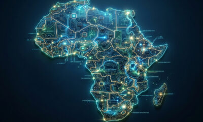 Map of Africa formed from glowing digital circuitry, symbolizing digital sovereignty in Africa