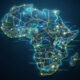 Map of Africa formed from glowing digital circuitry, symbolizing digital sovereignty in Africa