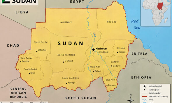 Sudan conflict foreign actors: map of Sudan