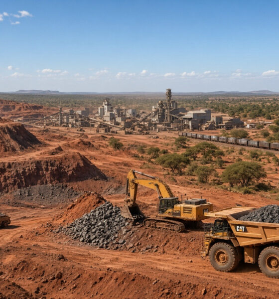 Copper mining operations in the DRC Copperbelt near Kolwezi and Lubumbashi, key regions connected by the Lobito Corridor railway