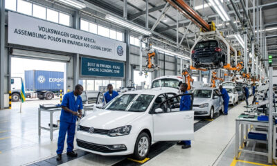 Volkswagen assembly plant in Rwanda producing Polo hatchbacks for global export under Volkswagen Group Africa's expansion strategy