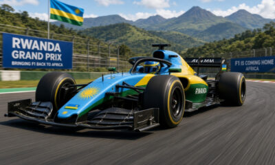 Formula 1 race car on a track, symbolizing Rwanda’s bid to bring the Grand Prix back to Africa