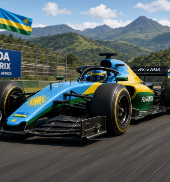 Formula 1 race car on a track, symbolizing Rwanda’s bid to bring the Grand Prix back to Africa