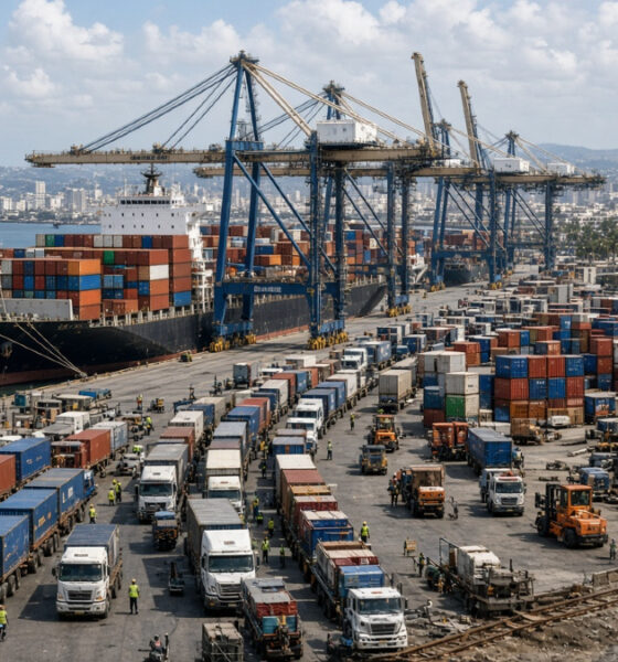 Busy African cargo port highlighting the logistical barriers and infrastructure needs for seamless intra-African trade.