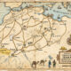 Historical map illustrating trans-Saharan trade routes connecting West African gold markets to the Mediterranean.